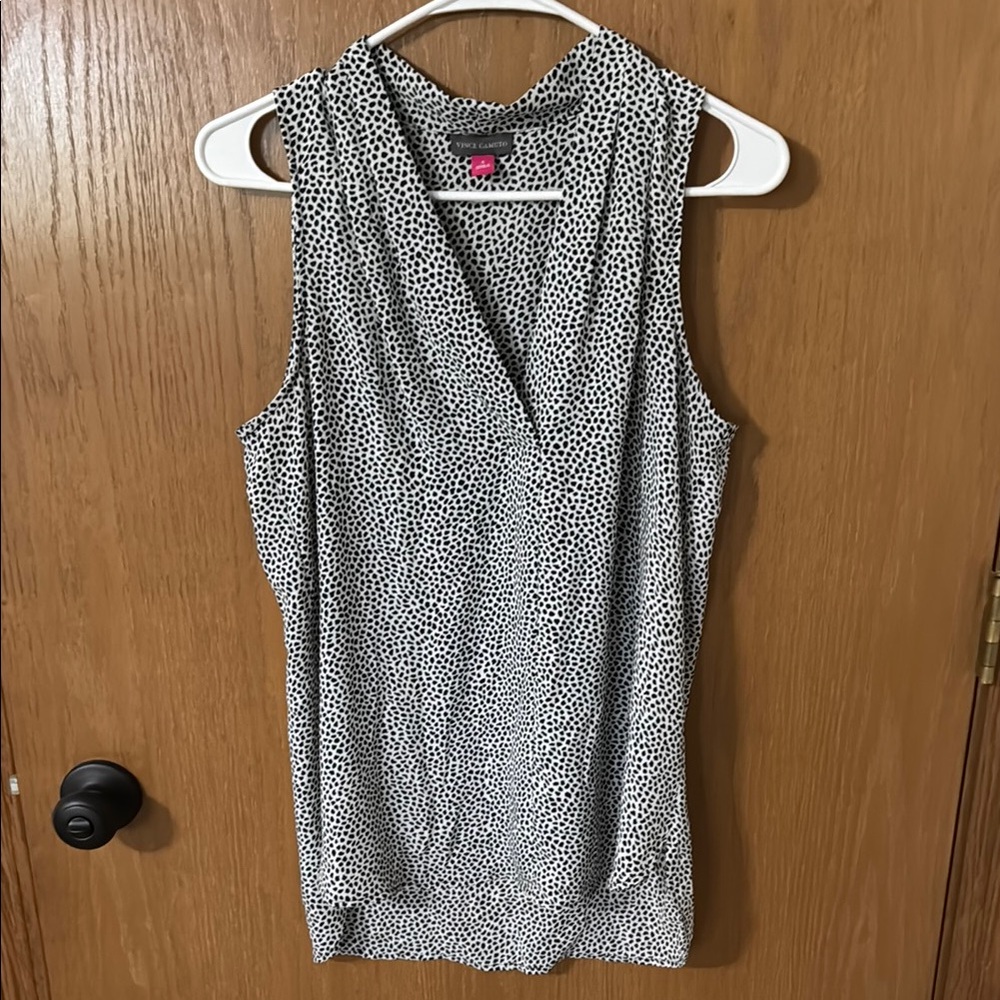 Vince Camuto Black and White Sleeveless Blouse